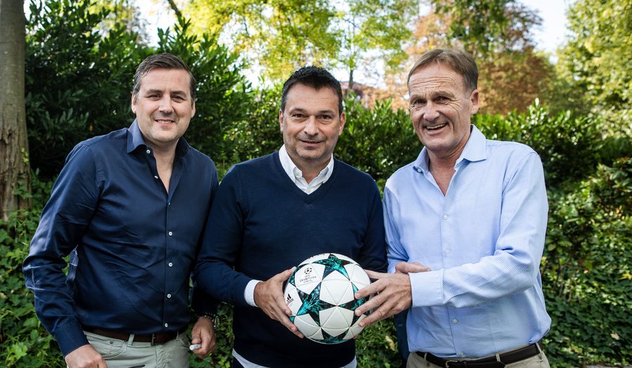 Pit Gottschalk mit Christian Heidel und Hans-Joachim Watzke